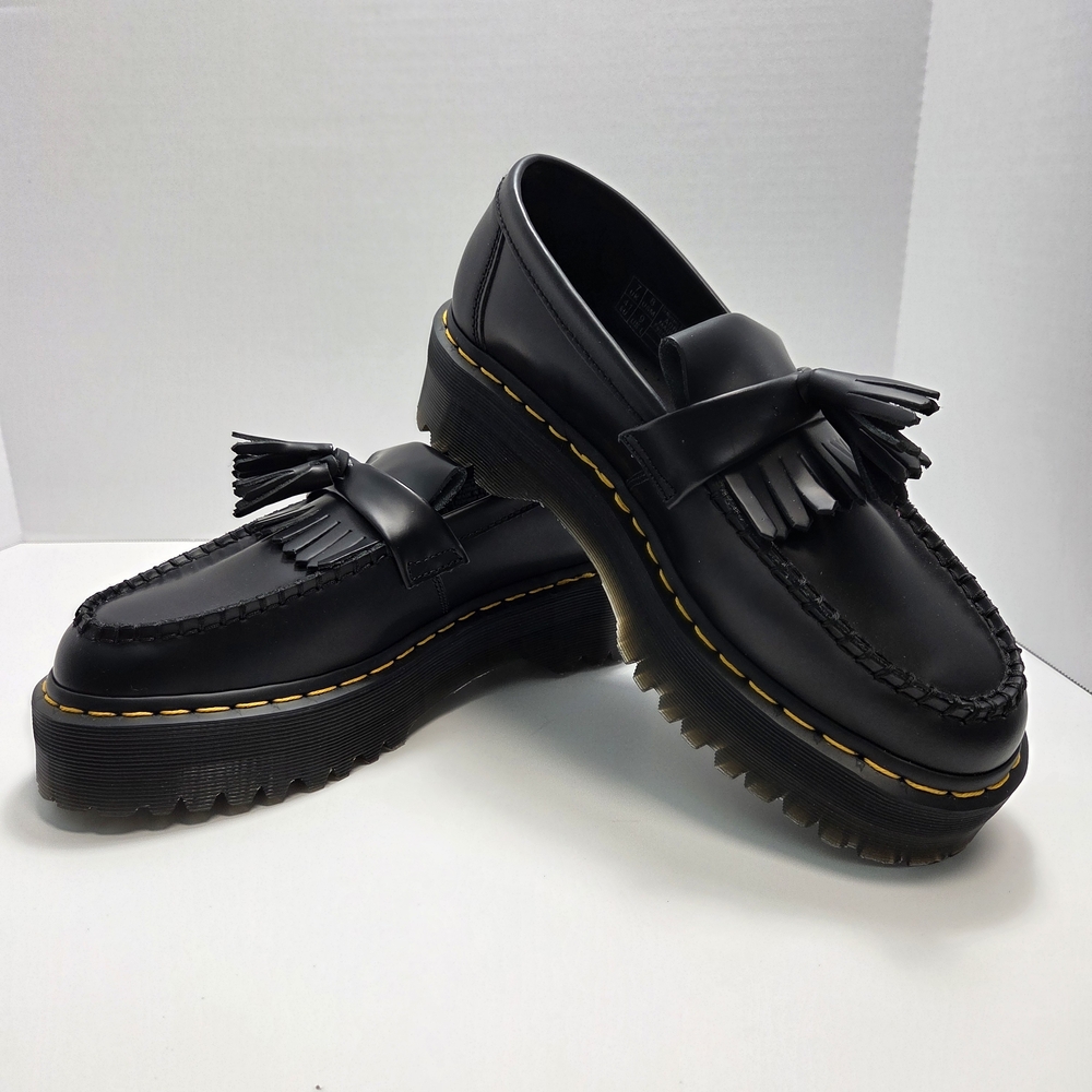 Dr. Martens Adrian Bex Quad Smooth Leather Black Tassel Slip-On Loafers